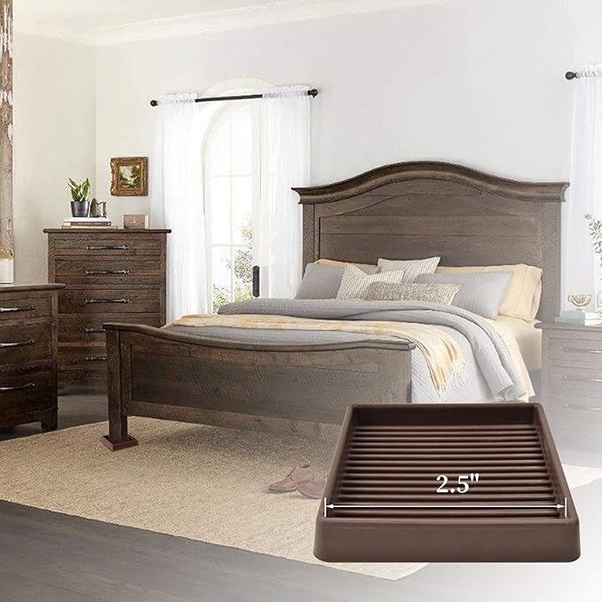 Yelanon 8pcs 2.5" Non Slip Furniture Pads for Hardwood Floors - Anti Skid Grippers Rubber Feet Floor Protectors Stoppers to Prevent Sliding for Bed Couch Wood Furniture (Brown)