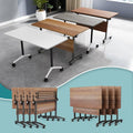 Conference Table Flip Top Mobile Conference Room Tables,Folding Conference Table with Wheels,Large Meeting Training Seminar Table Saving Space for Office Classroom(8B,55.1'')