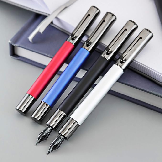 Monteverde USA Ritma Fountain Pen in Black – Fine Nib Smooth JoWo Stainless Steel Refillable Ink Cartridge/Converter – Ideal for Everyday Writing & Journaling