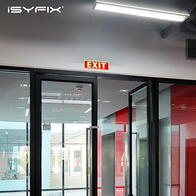 iSYFIX Exit Glow in the Dark Sign – 6 Pack 12x4 Inch – 40 mil Thick Polystyrene Plastic Sign, Laminated UV, Scratch & Fade Resistance, Waterproof, Indoor & Outdoor