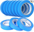 SEBETOW 10 Rolls Painters Tape 1 inch Bulk Painter Tape Blue Wide Roll, Blue Masking Tape, 1 Inches x 55 Yards for General Purpose Wall Painting, Home Improvement