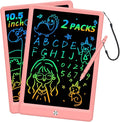 BUKEBU LCD Writing Tablet Doodle Board, Colorful Drawing Pad, Electronic Drawing Tablet, Drawing Pads,Travel Gifts for Kids Ages 3 4 5 6 7 8 Year Old Girls Boys (10.5 inch, Pink&Pink)