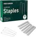 FEED GARDEN 4 Inch 50 Pack Galvanized Landscape Staples 11 Gauge Anti-Rust Garden Stakes Landscaping Fabric SOD Pins Yard Stakes for Weed Barrier Fabric
