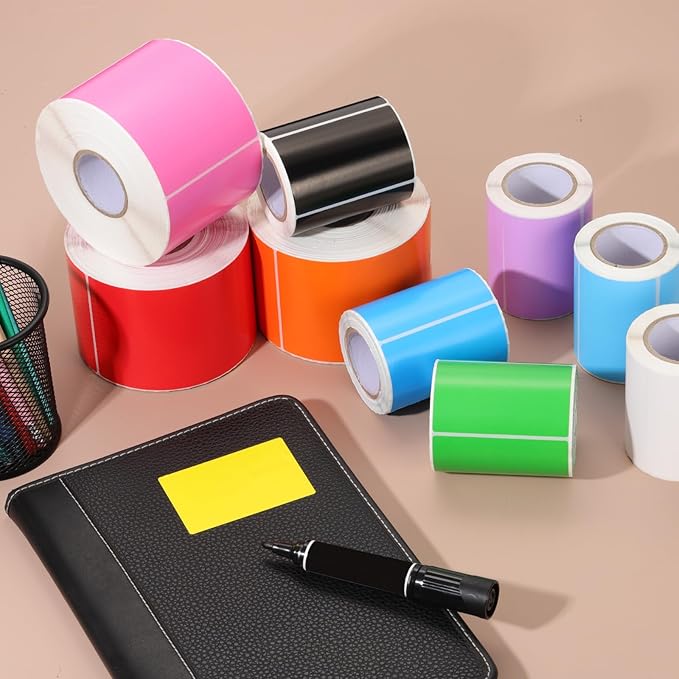 PATIKIL 2 x 3 Inch Rectangle Inventory Color Coding Labels 1 Roll, Square Self-Adhesive Inventory Label Stickers for Office Home Organization Name Tags, 250 Per Roll, Black