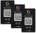HotLabel Review Card 3-Pack + For Boosting Business Reviews + Black + NFC Tap & QR Code + Supports 3 Different Stores or Same + All Phones Compatible + No App/Subscription