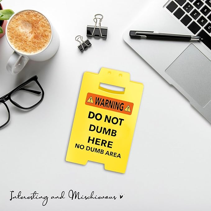 Smilelife Funny Office Cubicle Decor No Dumb Area Desk Sign Team Office Gag Gifts for Coworker Teammate Employee Boss Manager