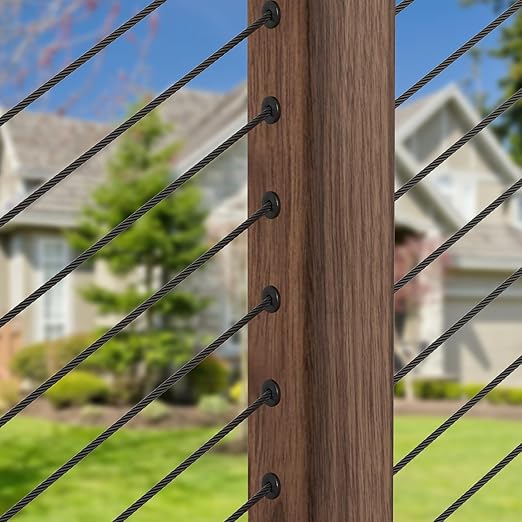 BLIKA 80 Pack 25 30 35 Degree 1/8" Black Cable Railing Angle Beveled Protector Sleeves, T316 Stainless Steel, Angle Protector Sleeves Deck Stair Cable Railing Hardware Kit for Wood Posts