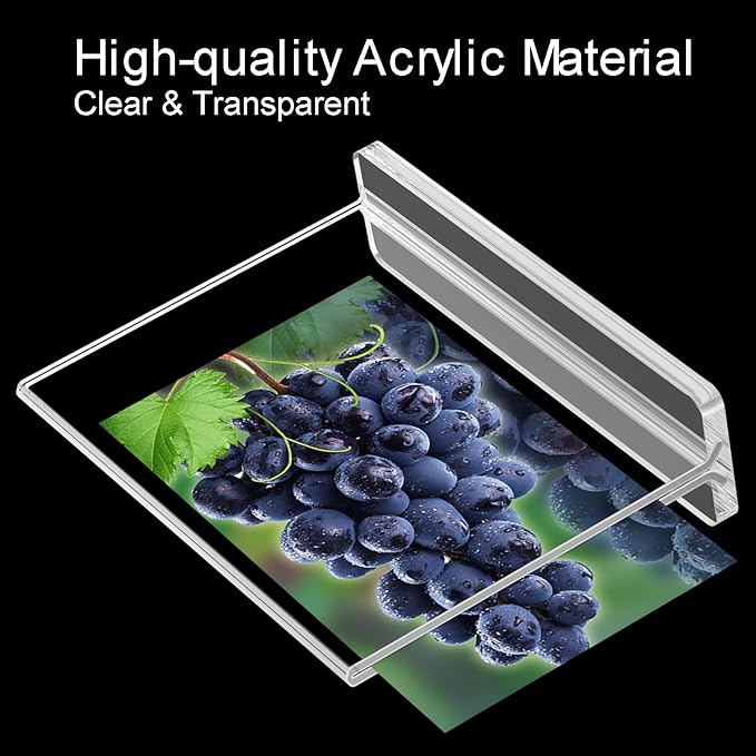 BlueValley 12 Pack Acrylic Sign Holder 8.5 x 11 Inch Horizontal - Clear Display Plastic Table Menu Signs Stand, Double Sided Flyer Holder Standing for Picture Paper Frame Holder Stand Home Office Retail Show Fair