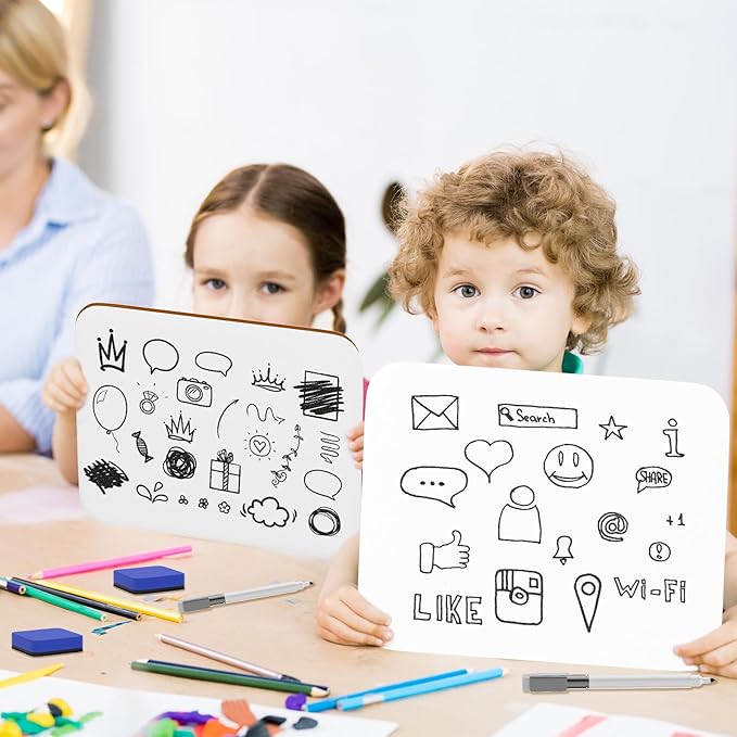 12 Pack Small White Board Dry Erase 5x7 Inch Mini Whiteboard Small Dry Erase Board with Markers Erasers Double Sided Dry Erase Lapboards for Students Teachers School Supplies Meeting Voting (12)