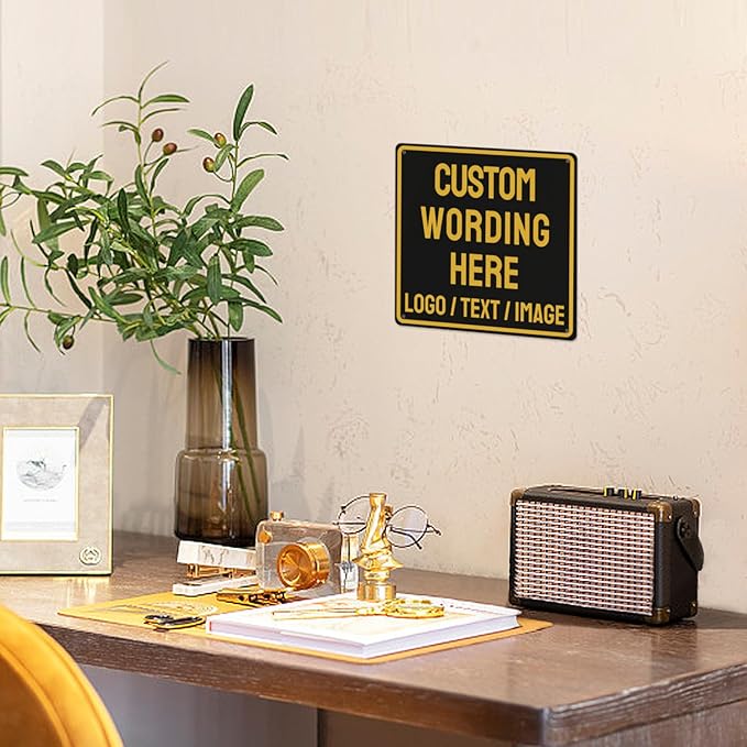 Custom Sign Bulk Personalized Metal Signs For Outdoor Indoor Business Home Store Office Yard Street Lawn Make Your Own Customized Signs With Your Logo Text Photo, 8x8inch