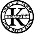 Personalized Family Name Sign Custom Family Metal Signs Monogram Letters Wall Decor Personalized Name Signs for Home Decor Personalized Metal Sign Established Sign Initial Split Letter Monogram Sign