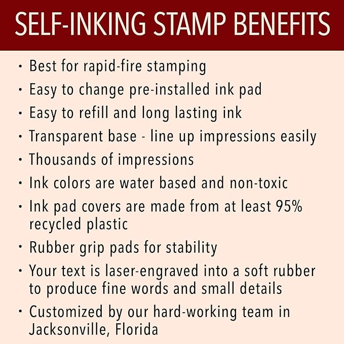 Self Inking Modern Address Stamps | Custom Return Address Stamper (Traditional Serif, Medium)