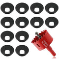 2 Inch(50mm) Desk Grommet, 13 Pieces Wire Grommet, Desk Hole Cover for Cables with Hole Saw,Plastic Cable Cord Wire Hole Cover for Desk, Table,Cabinet,Countertop and Other Furniture(Black)