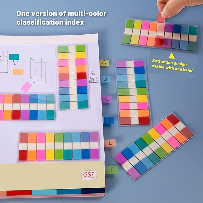 Golcellia 756 Pieces Transparent Sticky Notes Page Markers Book Tabs Page Tabs, Pop Up Index Tabs,Tabs for Annotating Books