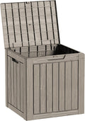 Yardgrace 30 Gallon Waterproof Deck Boxes for Outdoor - Compact Resin Patio Storage Boxes, Pool Storage Bin with Lock for Cushions & Tools, UV-Resistant, Slate Grey
