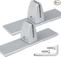 2 Packs Sneeze Guard Clamp Bracket, Sneeze Guard Shield Base for Countertop, Stick On Heavy Duty Auminum Partition Guard Clamp, Panel Support Clamps Stand for Clear Acrylic Desktop Counter Reception