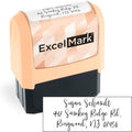 ExcelMark Address Stamp - Custom Return Address Stamp with Elegant Designs, Vibrant Colors & Patterns – Perfect for Mail, Invitations & Gifts (Peach Mount, Custom)