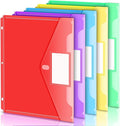 Forvencer Binder Pocket, 5 Pack Super Heavyweight Poly Binder Pocket with Tight Closure, Binder Folders Side Loading, 3 Ring, Binder Dividers with Pockets, Letter Size, Assorted Colors