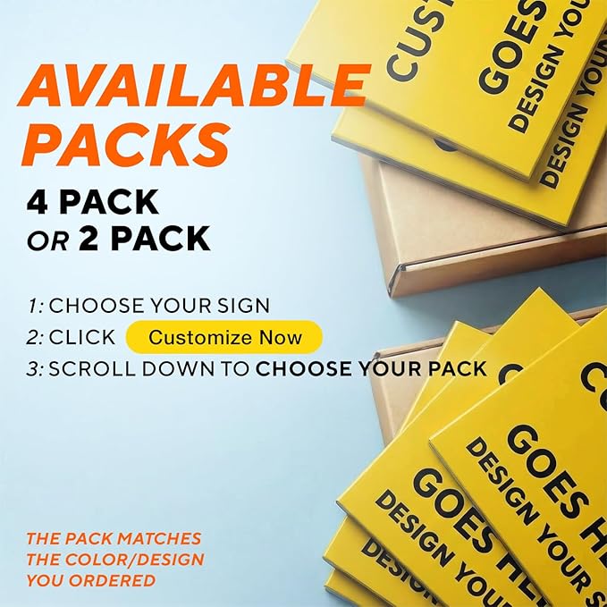Custom Metal Signs, Personalized Aluminum, Customized Safety, Business Signs, Waterproof Outdoor, White Aluminum (Yellow, 18x12 In)
