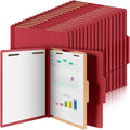 Skyygemm 72 Pcs Classification Folders Letter Size, 1 Divider Pressboard File Folder with Fasteners, Expanding File Organizer Bulk for School Teachers, Office Employee, Coworker, Staff (Red)