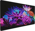 Gaming Mouse Pad,Large Mouse Pads for Desk,Non-Slip Rubber Base Extended Mousepad,XXL Keyboard Mouse Mat,Stitched Edges Computer Keyboard Desk Pad,35.4x15.8inch,Colorful Succulents