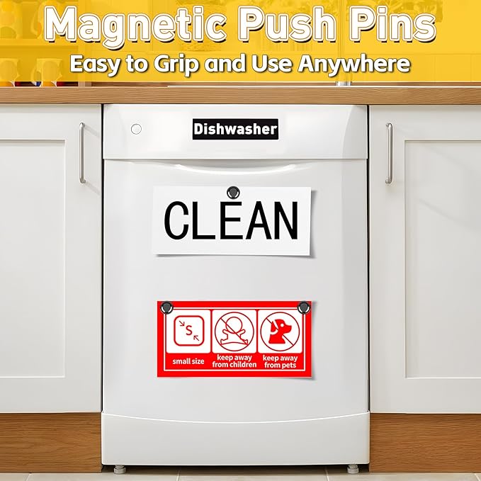 VNDUEEY 24Pcs Black Fridge Magnet Refrigerator Magnets, Magnets for Whiteboard, Small Strong Magnet for Kitchen, Office, School, Locker, Metal Decorative