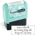 ExcelMark Address Stamp - Custom Return Address Stamp with Elegant Designs, Vibrant Colors & Patterns – Perfect for Mail, Invitations & Gifts (Seafoam Mount, Custom)