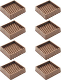 VOCOMO 2X2 Rubber Caster Cups, Non Slip Furniture Pads, Anti-Slip Gripper, Anti Skid Furniture Feet, Anti Slide Floor Protector for Bed Couch Table Chair Stoppers - 8 Pack, Brown