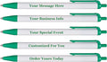 RevMark Personalized Ballpoint Pen, Custom Printed Name, Business or Event Information, Timeless Advertising, USA Made Pens, Promotional Marketing, Smooth Black Ink, Bulk Pack (Green,250 Ct.)