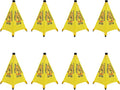20 inch Wet Floor Sign 8 Pcs, Pop up Foldable Wet Safety Signs with Storage Tube Commercial Caution Safety Cone Pop up Caution Sign, for Stores Grocery Restaurant Restroom Office Hotel (8)