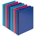Samsill Economy 1 Inch Mini 3 Ring Binder, Made in The USA, 9.1” x 7.5” Round Ring Binder, Non-Stick Customizable Cover, Assorted Fashion, 6 Pack