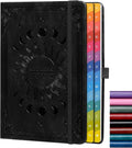 Address Book with Colorful Alphabetical Tabs (8.4" x 5.7") – Hardcover Contact Organizer for Website Passwords, Telephone, Software Licenses, and Important Information – Black