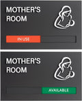 Noah Baby ""9x5 Privacy Slider Sign - In Use/Available for Mother's Rooms, Conferences, Wellness Areas | Office & Hospital Door Indicator"", Black