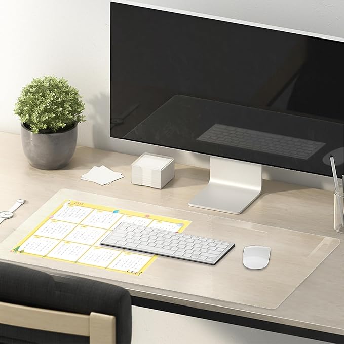 Eisdroma 18 x 51 Inch Clear Table Cover Protector, Clear Desk Mat, Table Protector, 1.5mm Plastic Table Cover, Vinyl Table Protector, Desk Mats