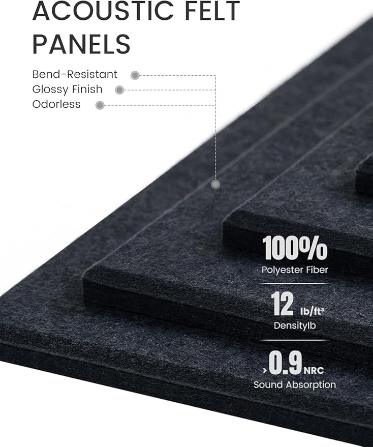 Fluxynara Large Felt Bulletin Board 48" x 36" Cork Board Alternative-12 Pack with 70 Safe Removable Adhesive Tabs, Cork Boards for Walls for Home Office Classroom Pin Board-Deep Charcoal Blue