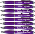 HEYZARDA Personalized Pens with Name Custom Text Logo Retractable Customized Ballpoint Pens for Church Office Business 50 Pcs, Purple