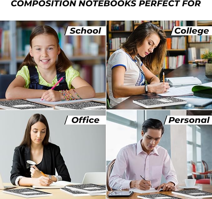 Rosmonde 5000 Pack (Pallet) Composition Notebooks Bulk, Wide Ruled, Jumbo Pallet of Composition Notebooks, 100 Sheets (200 Pages), 9-3/4 x 7-1/2, Bulk Supplies for School & Office, 4-7 Days Transit