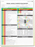 Visual Vehicle Inspection Report – 2-Part Carbonless Vehicle Checklist, Snap-Out Auto Service Forms, Fleet Maintenance Logs, Car Checkup Sheets - White & Canary 8.5"×11" - Pack of 750