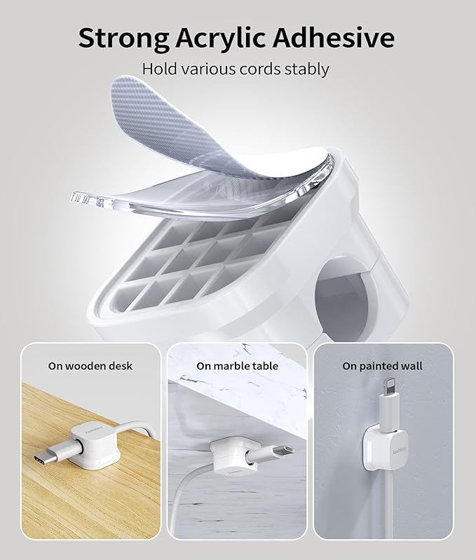 9 Pack Magnetic Cable Clips Cord Holder, Desk Cable Management Accessories, Cord Clips, Adhesive USB Wire Holder Keeper Organizer for Home Office Desk Phone Car Wall Desktop Nightstand cable organizer