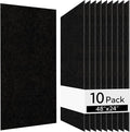 Olanglab Acoustic Wall Panels 10 Pack, 48 x 24 per Acoustic Panels Sound Absorbing, Sound Panels for Home Studio and Office, Plain Black