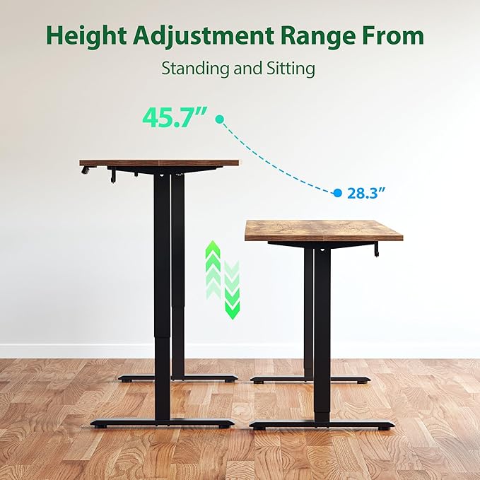 Agilestic Electric Standing Desk, Extra Large 71 x 31.5 Inches Height Adjustable Desk, Sit Stand Up Workstation for Home Office, Ergonomic Rising Gaming Computer Table with Memory Preset, Rustic Brown