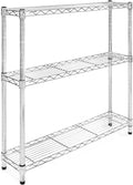 Shelving Inc. 8" d x 36" w Chrome Wire Shelving with 3 Tier Shelves, Weight Capacity 800lbs Per Shelf