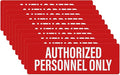 Anobell 10 Pack Authorized Personnel Only Sign Self Adhesive 9 × 3 Inch Waterproof Peel Stick Red Vinyl Safety Sticker for Business Warehouse Office Vehicle