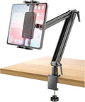 Adjustable Portable Monitor Stand 15.6" - 360° Rotating Base Tall Tablet Desk Arm Holder Stand for iPad Air/Pro/Mini Swivel Flexible Bed Clamp Mount Soporte para Tablet/Monitor Portatil/Ereader