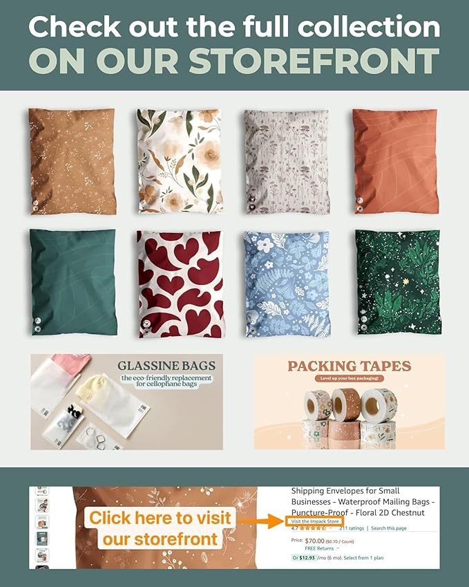 Poly Mailers 6 x 9 Inch - 100 pack Biodegradable Shipping Bags for Stationery and Small Accessories - Impack Self-Seal Waterproof Thick Mailing Envelope for Small Items - Pastel Petals