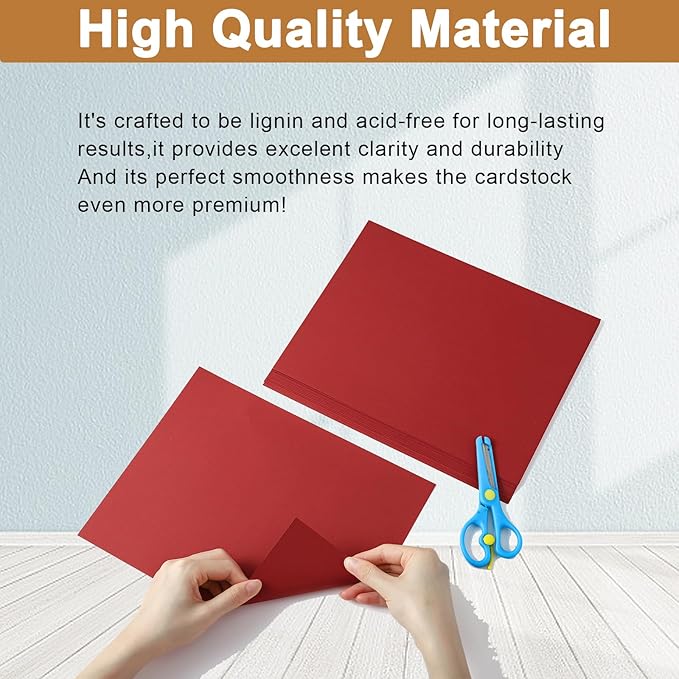 Silunkia 120 Sheets Dark Red Cardstock 8.5 x 11 Craft Paper, 92lb Christmas Red Card stock Printer Paper for Cards Making, Greeting Cards, Wedding, Invitations, Birthday