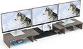 WESTREE Triple Dual Monitor Stand Riser, 56" Extra Long Monitor Stand for 1~2~3 Monitors, Monitor Stand with Length and Angle Adjustable, 3 Shelf Desktop Organizer Riser for Monitor Computer Laptop