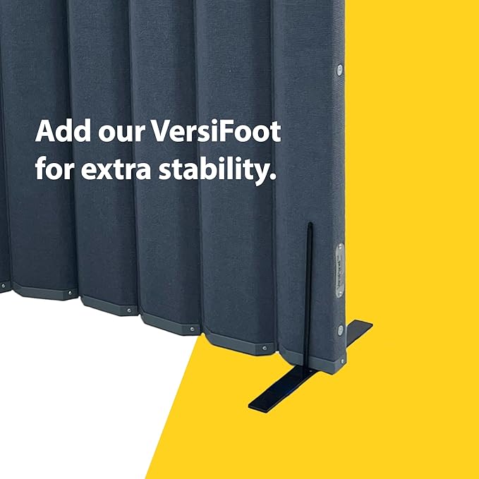 Versare VersiPanel Acoustical Partition Wall - Sound Panel Classroom Office Room Divider, Flexible Arrangement, Easy Roll-up Storage (Grey, 8' Wide x 48" Tall)