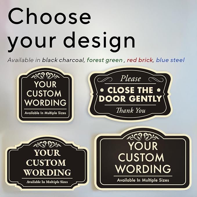 Custom Decorative Outdoor Metal Sign - Personalized Aluminum - Customized Driveway - Waterproof, Black Charcoal 36x24 In