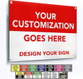 SPEEDYOOKS Custom Outdoor Metal Sign, Personalized Aluminum, Customized Safety, Business, Waterproof - White Aluminum (Red & White, 20x20 In)